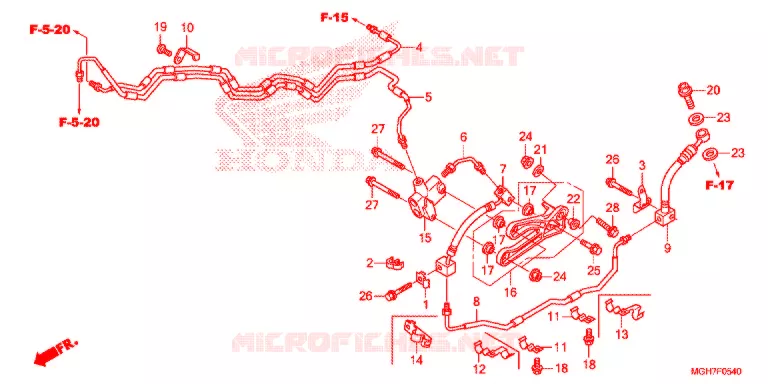 FLEXIBLE DE FREIN Honda MOTO 1200 CROSSTOURER 2015  VFR1200XF