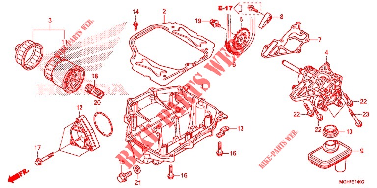 POMPE A HUILE (VFR1200X/XA/XL) pour Honda CROSSTOURER 1200 de 2015