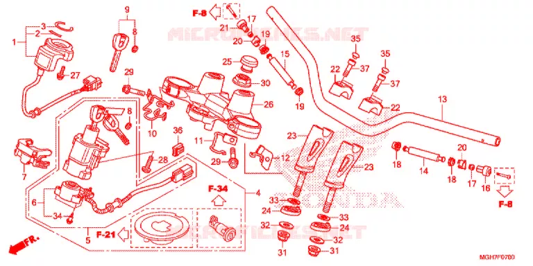 GUIDON - TE DE FOURCHE Honda MOTO 1200 CROSSTOURER 2015  VFR1200XF