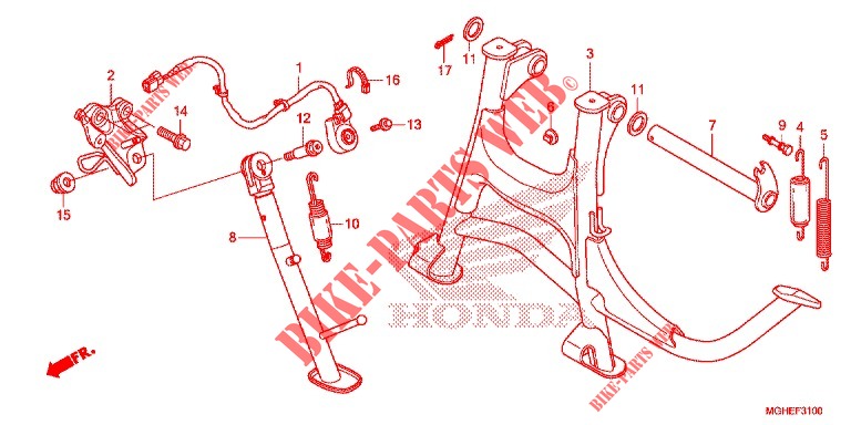 BEQUILLE pour Honda CROSSTOURER 1200 de 2014