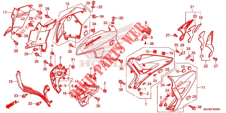 CARENAGES LATERAUX AVANT pour Honda CROSSTOURER 1200 de 2014