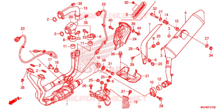 SILENCIEUX D'ECHAPPEMENT Honda MOTO 1200 CROSSTOURER 2014  VFR1200XE