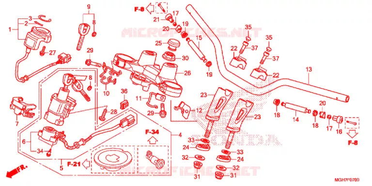 GUIDON - TE DE FOURCHE Honda MOTO 1200 CROSSTOURER 2015  VFR1200XDSF