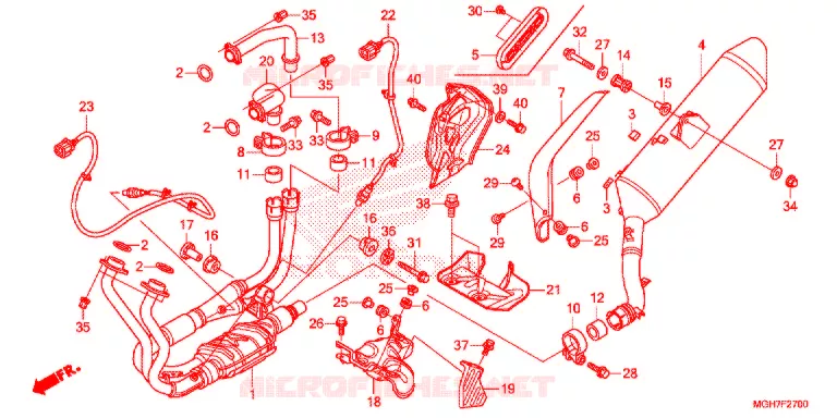 SILENCIEUX D'ECHAPPEMENT Honda MOTO 1200 CROSSTOURER 2015  VFR1200XDLF