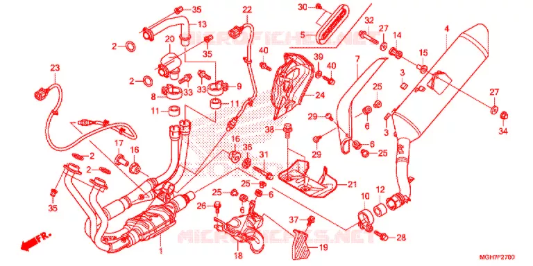 SILENCIEUX D'ECHAPPEMENT Honda MOTO 1200 CROSSTOURER 2015  VFR1200XDF