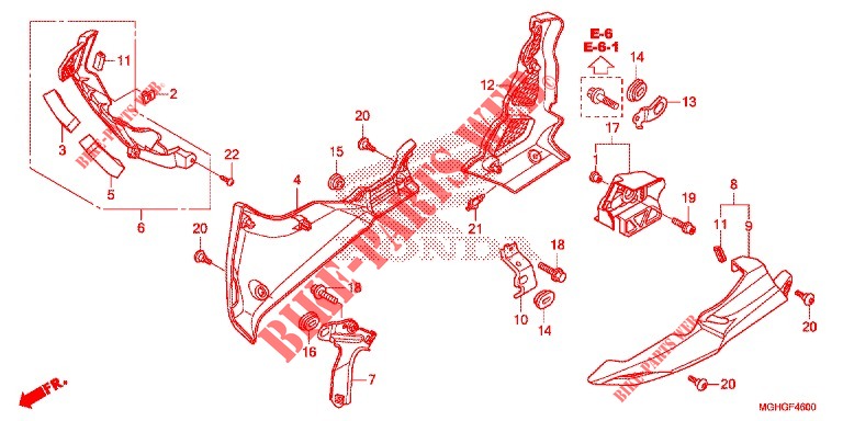 CARENAGES INFERIEUR pour Honda CROSSTOURER 1200 DCT ABS RED de 2016