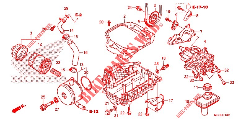 POMPE A HUILE (VFR1200XD/XDA/XDL/XDS) pour Honda CROSSTOURER 1200 DCT ABS RED de 2016
