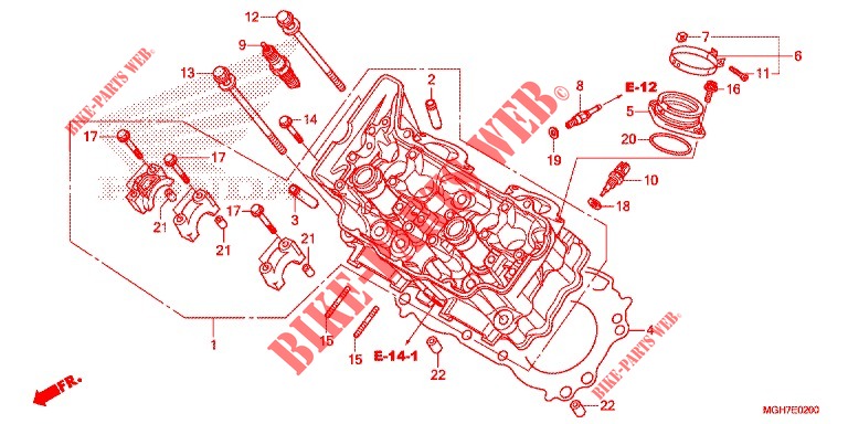CULASSE (AVANT) pour Honda CROSSTOURER 1200 DCT ABS de 2015