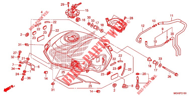 RESERVOIR A CARBURANT pour Honda CROSSTOURER 1200 de 2012