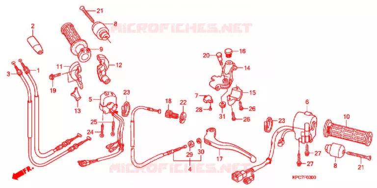 LEVIER DE GUIDON - CABLE - COMMODO Honda MOTO 125 VARADERO 2016  XL125VB_3EU
