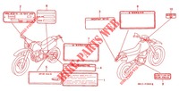 ETIQUETTE DE PRECAUTIONS pour Honda XR 600 R de 1997