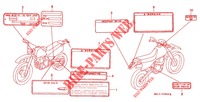 ETIQUETTE DE PRECAUTIONS pour Honda XR 600 Hamamatsu factory de 1998