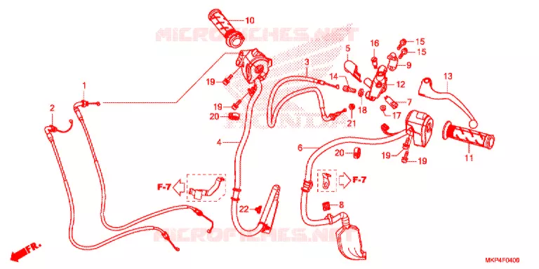LEVIER DE GUIDON - CABLE - COMMODO Honda MOTO 500 CB 2021  CB500XAM