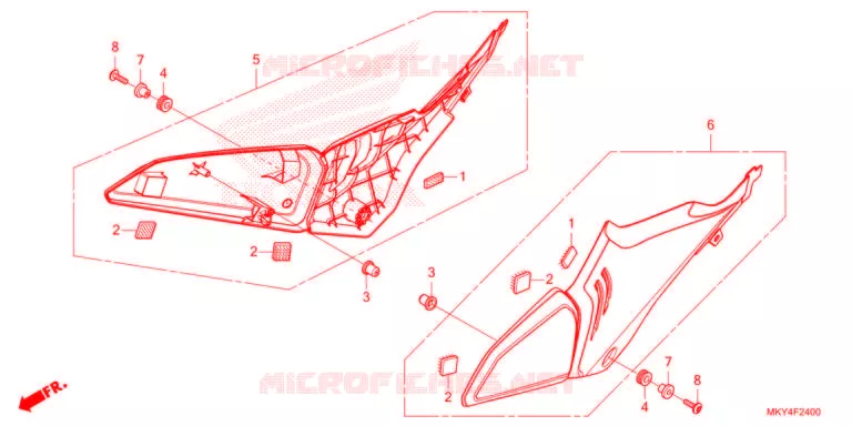 COUVERCLES LATERAUX Honda MOTO 650 CBR 2021  CBR650RAM