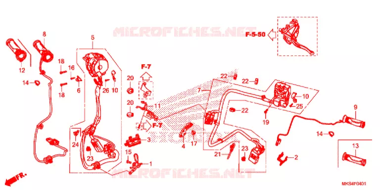 LEVIER DE GUIDON/COMMUTATEUR/CABLE (DCT) Honda MOTO 1100 AFRICA-TWIN 2021  CRF1100D4M