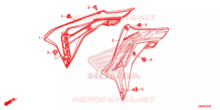 BOUCLIER DE RADIATEUR (CRF250R) Honda MOTO 250 CRF 2021  CRF250RM