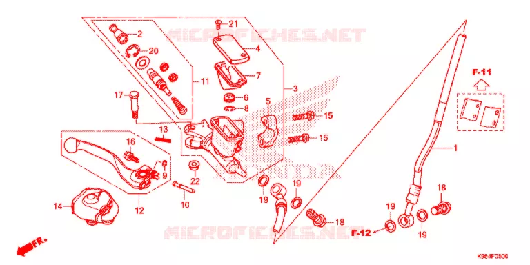 MAITRE CYLINDRE DE FREIN AVANT Honda MOTO 250 CRF 2021  CRF250RM