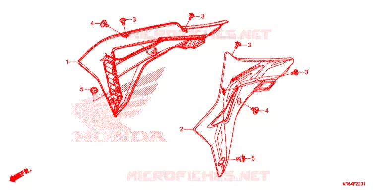 BOUCLIER DE RADIATEUR (CRF250RX) Honda MOTO 250 CRF 2021  CRF250RXM