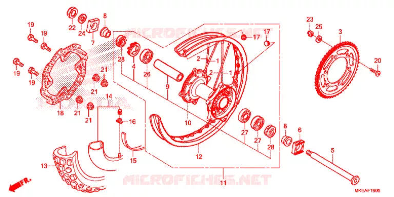 ROUE ARRIERE Honda MOTO 450 CRF 2021  CRF450RLM