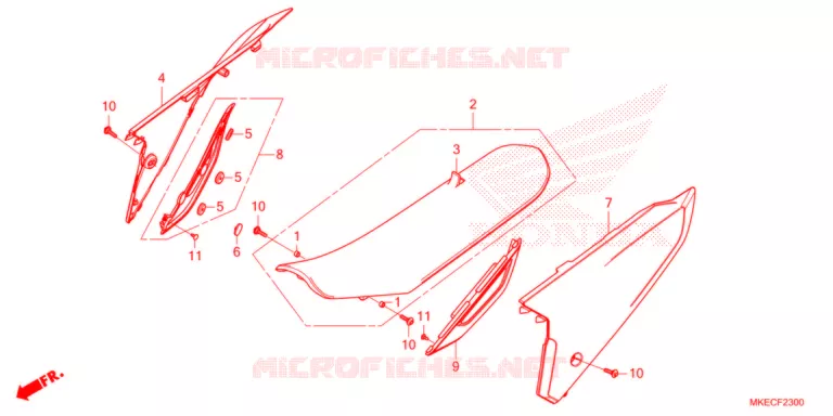 SELLE - CARENAGE Honda MOTO 450 CRF 2021  CRF450RM