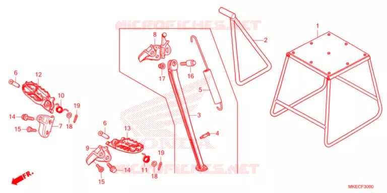 REPOSE PIED - BEQUILLE Honda MOTO 450 CRF 2021  CRF450RXM