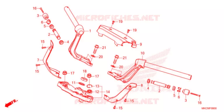 GUIDON - TE DE FOURCHE Honda MOTO 1800 GOLD-WING 2021  GL1800DM