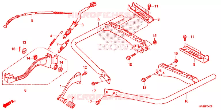 PEDALE - REPOSE PIED Honda ATV 520 FOURTRAX 2021  TRX520FM1M