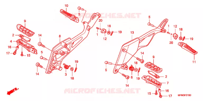 REPOSE PIED Honda MOTO 400 CB 2009  CB400A9