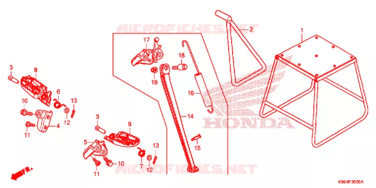 REPOSE PIED - BEQUILLE Honda MOTO 250 CRF 2021  CRF250RM
