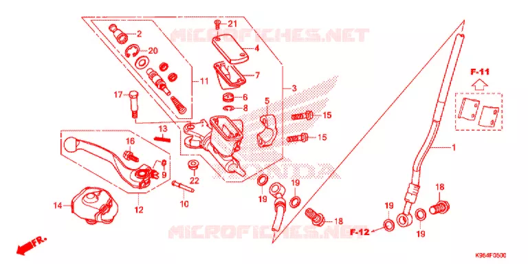 MAITRE CYLINDRE DE FREIN AVANT Honda MOTO 250 CRF 2021  CRF250RXM