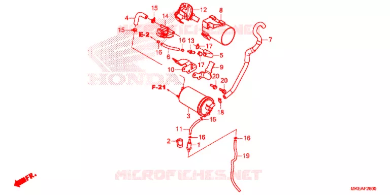 SYSTÈME DE RECYCLAGE DES GAZ Honda MOTO 450 CRF 2021  CRF450RLM