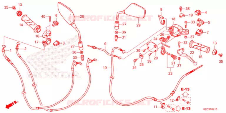 LEVIER DE GUIDON - CABLE - COMMODO Honda SCOOTER 110 VISION 2022  NSC110M