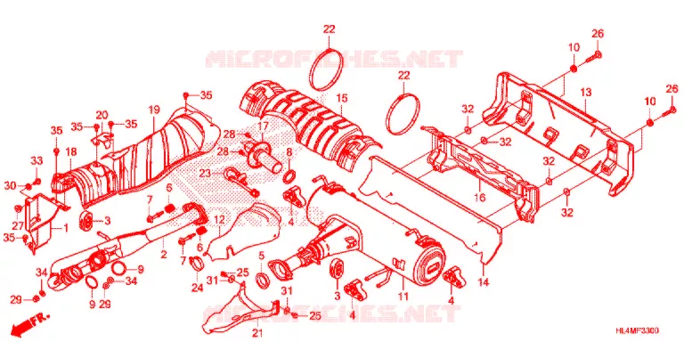SILENCIEUX D'ECHAPPEMENT Honda ATV 1000 PIONEER 2021  SXS1000M3DM