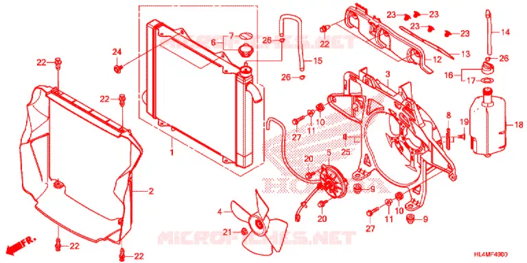 RADIATEUR Honda ATV 1000 PIONEER 2021  SXS1000M3DM