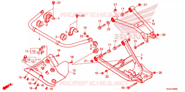 TRIANGLES - BARRE ANTI ROULIS Honda ATV 1000 PIONEER 2020  SXS1000M3LL