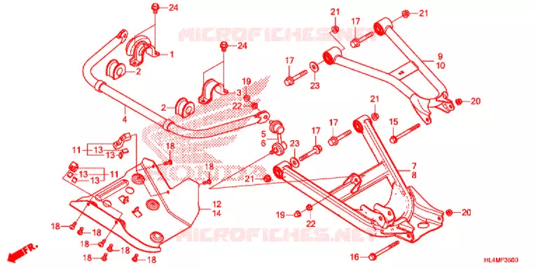 TRIANGLES - BARRE ANTI ROULIS Honda ATV 1000 PIONEER 2021  SXS1000M5DM