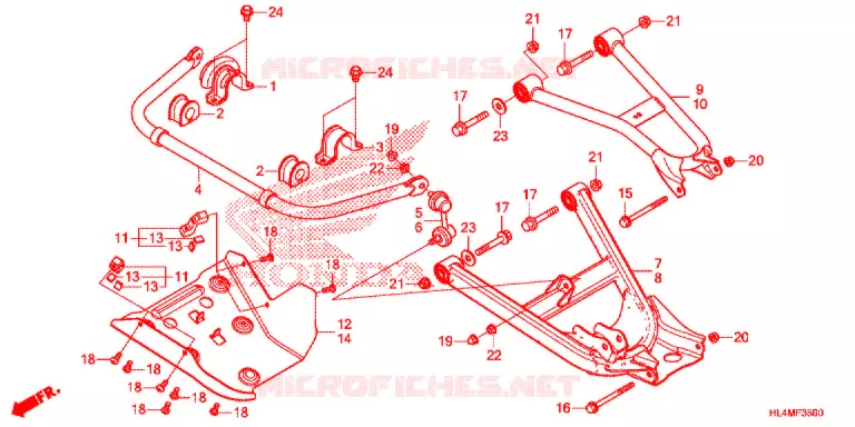 TRIANGLES - BARRE ANTI ROULIS Honda ATV 1000 PIONEER 2021  SXS1000M5DM