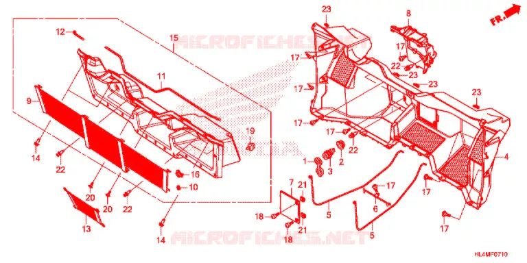 COUVERCLE SOL Honda ATV 1000 PIONEER 2021  SXS1000M5DM
