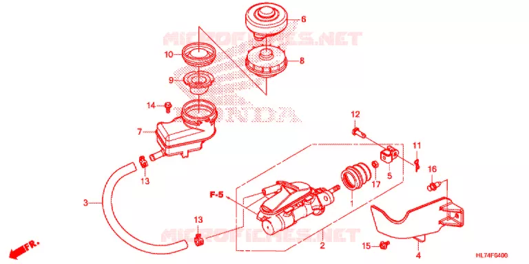 MAITRE-CYLINDRE DE FREIN Honda ATV 1000 TALON 2021  SXS1000S4XM