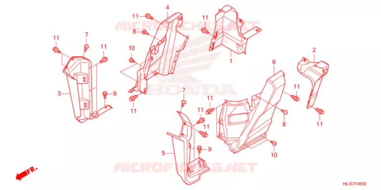 COUVERCLES LATERAUX Honda ATV 700 PIONEER 2021  SXS700M2DM