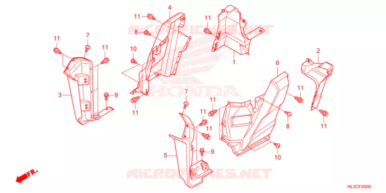 COUVERCLES LATERAUX Honda ATV 700 PIONEER 2021  SXS700M2DM