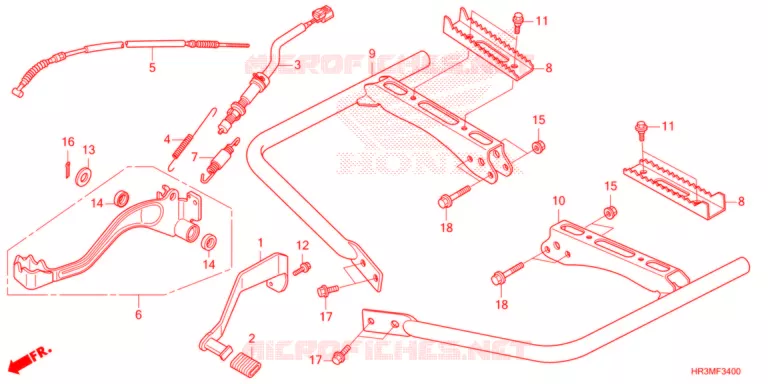 PEDALE - REPOSE PIED Honda ATV 420 FOURTRAX 2021  TRX420FA2M