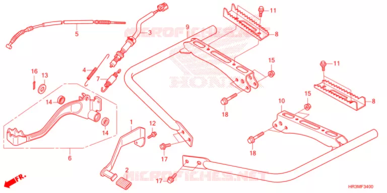 PEDALE - REPOSE PIED Honda ATV 420 FOURTRAX 2021  TRX420FE1M
