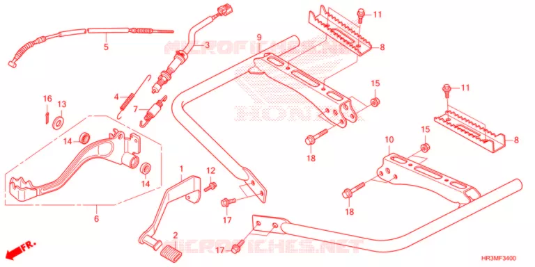 PEDALE - REPOSE PIED Honda ATV 420 FOURTRAX 2021  TRX420FM1M