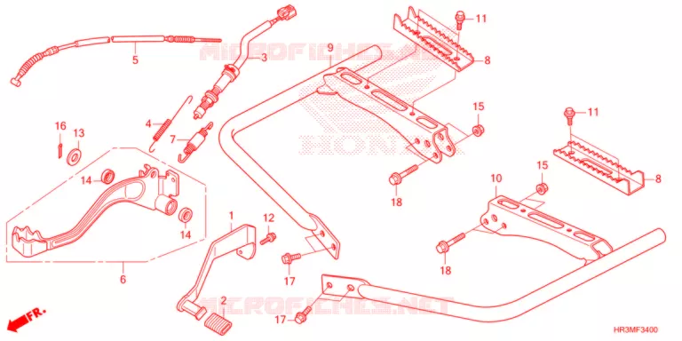 PEDALE - REPOSE PIED Honda ATV 420 FOURTRAX 2021  TRX420FM2M