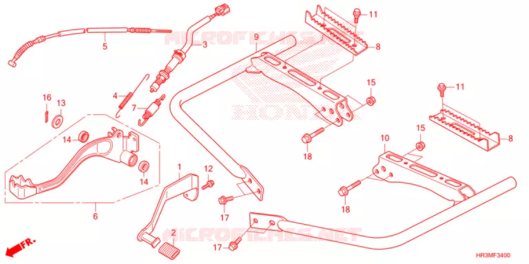 PEDALE - REPOSE PIED Honda ATV 420 FOURTRAX 2021  TRX420TM1M