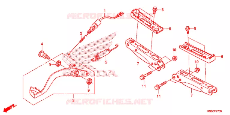 REPOSE PIED - PEDALE Honda ATV 680 FOURTRAX 2021  TRX680FA5M