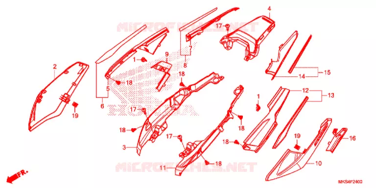 COUVERCLE LATERAL (CRF1100A/D) Honda MOTO 1100 AFRICA-TWIN 2021  CRF1100DM