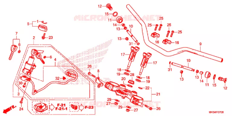 GUIDON - TE DE FOURCHE Honda MOTO 1100 AFRICA-TWIN 2021  CRF1100DM