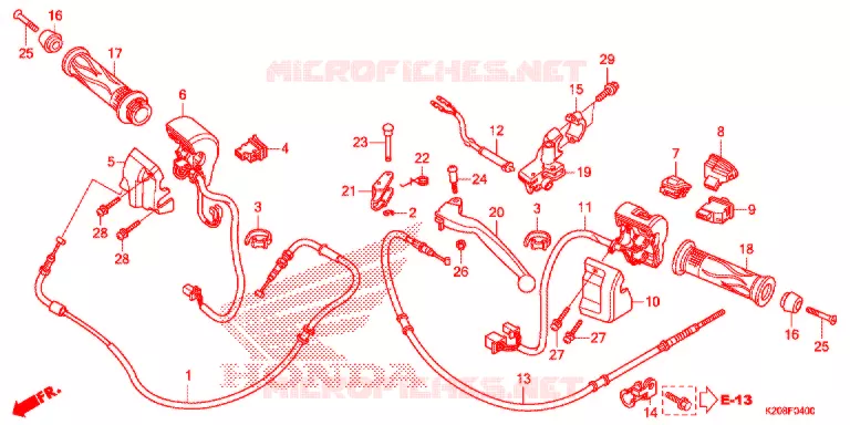 LEVIER DE GUIDON/COMMUTATEUR/CABLE (ACG110CSF) Honda SCOOTER 110 ZOOMER 2014  ACG110CSFE